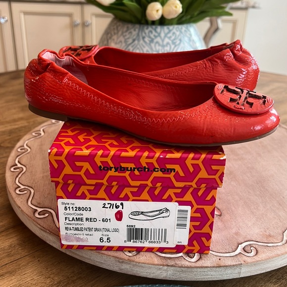 Tory Burch Ballet Flat Flame Red - Picture 4 of 10
